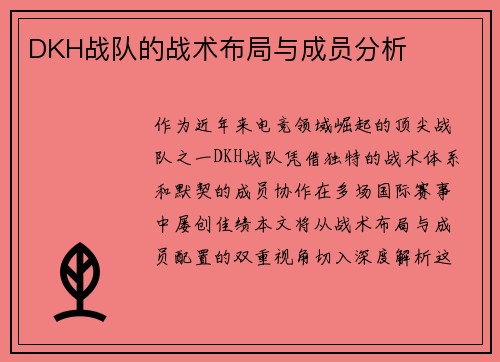 DKH战队的战术布局与成员分析